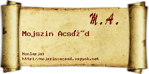 Mojszin Acsád névjegykártya